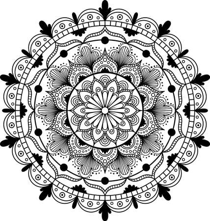 Flower Mandala. Vintage decorative elements. Oriental pattern, vector illustrationのイラスト素材