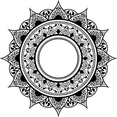 Mandala for coloring book. Yoga logos Vectorのイラスト素材