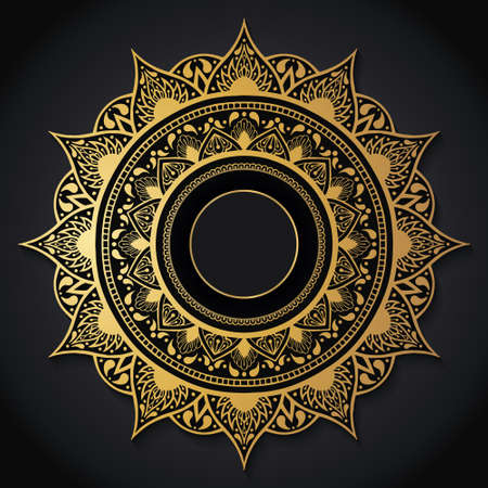 Vintage vector handmade round mandala elements. Luxury festive background. Postcards or invitations with a mandala pattern. Islamic, Arab, Indian, Turkish, Ottoman, Pakistani ornamentsのイラスト素材