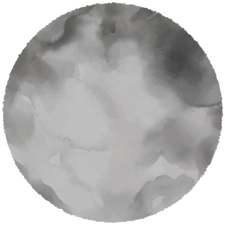A large gray watercolor moon. Mystical watercolorのイラスト素材