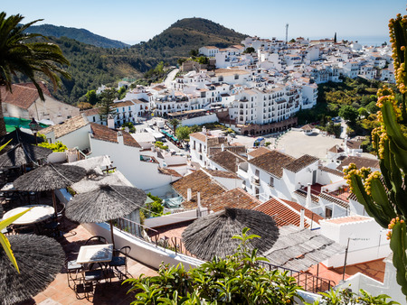 A view over the hillside village of Frigiliana, Anadalusia, Spainの写真素材