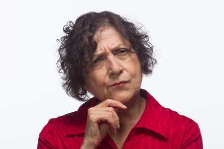 Woman in thought, horizontalの写真素材