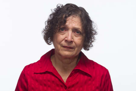 Sad woman crying, horizontalの写真素材