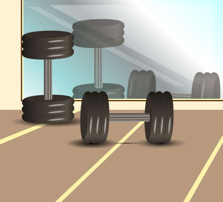 the concept of a healthy lifestyle with a picture of dumbbellsのイラスト素材