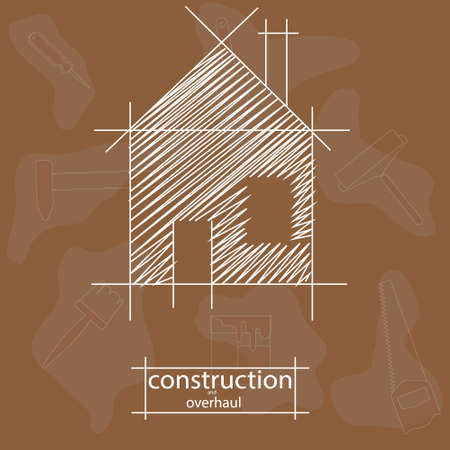 the concept in the field of construction and repair with the image building toolsのイラスト素材