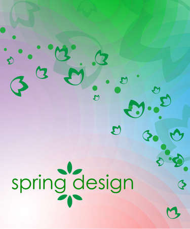 spring background from red, blue, violet, green circlesのイラスト素材