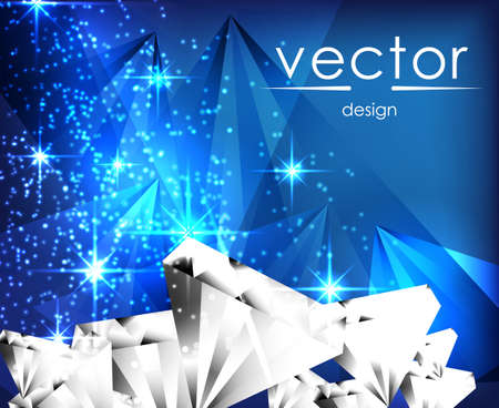 vector illustration sparkling jemstone on blue backgroundのイラスト素材
