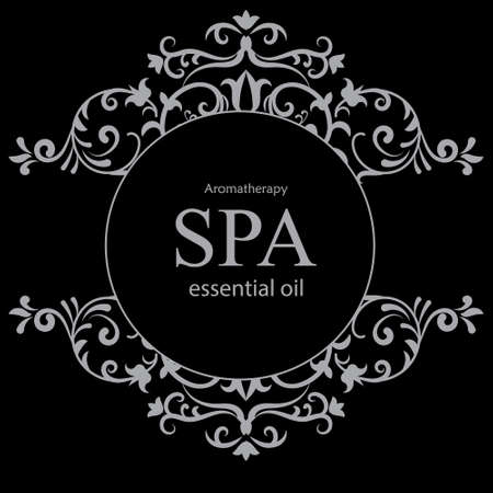 the concept of Spa procedure with element of vintage on the black backgroundのイラスト素材