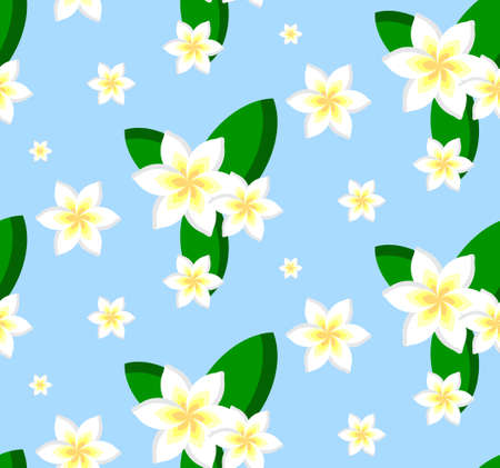 seamless pattern of plumeria flowers/ concept of aromatherapyのイラスト素材
