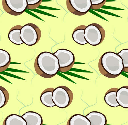 coconut seamless pattern / tropic vector illustration / tropic patternのイラスト素材