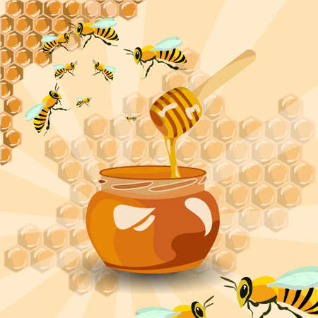 honey bank vector illustration / agriculture / healthy lifestyle / healthy eatingのイラスト素材
