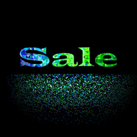Sale banner from triangle pattern on dark background. Sale background. Promotion banner. Vector illustrationのイラスト素材