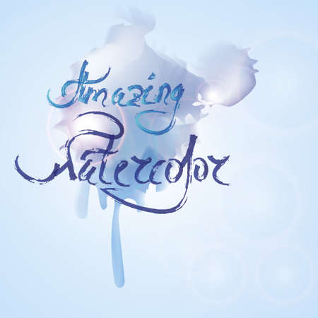 watercolor vector illustration. spot of paintのイラスト素材