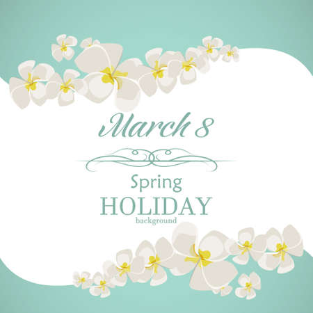 women`s day greeting card template in white and green colorsのイラスト素材
