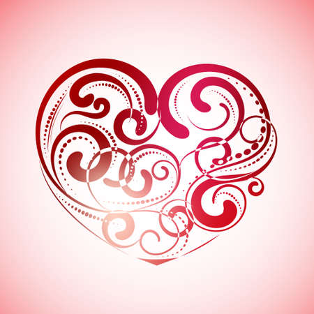vintage lines of heart. Valentines day. Greeting cardのイラスト素材