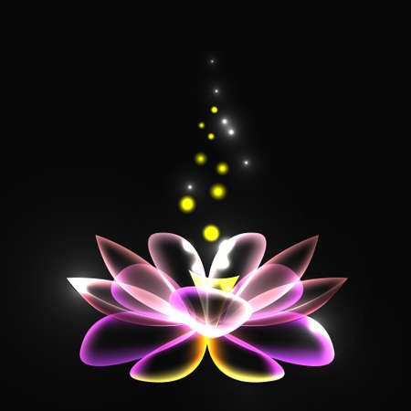 Vector illustration of purple flower with pollen.のイラスト素材