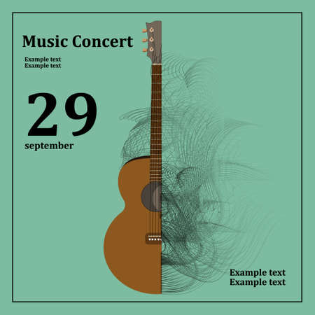 vector illustration of guitar with abstract elements. musical posterのイラスト素材