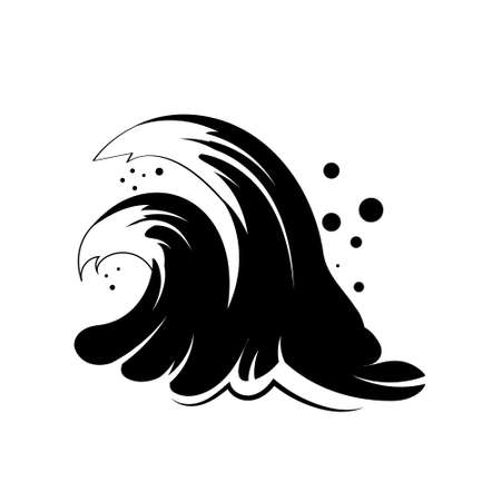 abstract graphic black waves. vector illustrationのイラスト素材