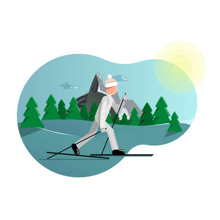 winter kind of sport. Health lifestyleのイラスト素材
