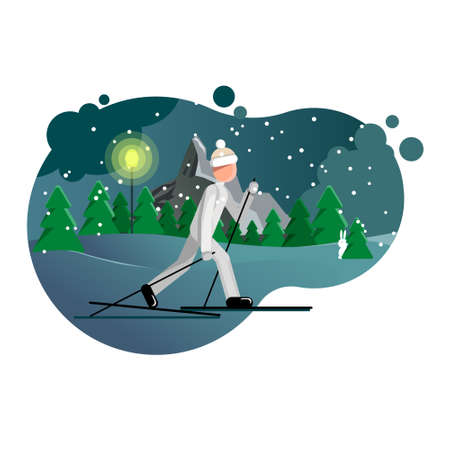 winter kind of sport. Ski sport.のイラスト素材