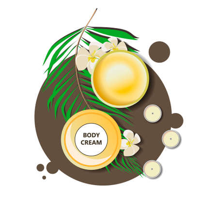 concept of spa procedure. Body cream bottleのイラスト素材