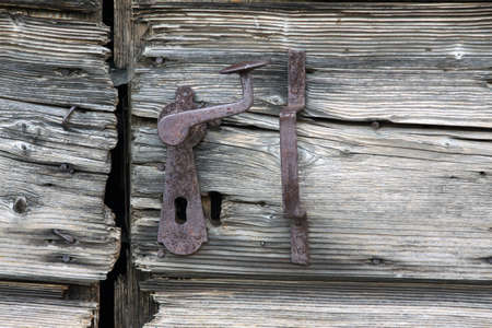 old wooden door is not more in useの写真素材