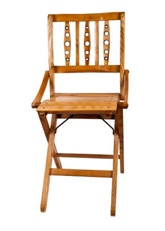 wooden chair isolated on white backgroundの写真素材