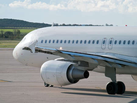 jet airliner taxiing on the airport