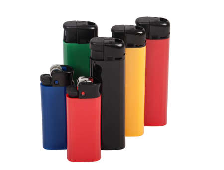 lighters in vertical position - shot in studioの写真素材