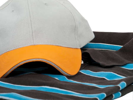 baseball cap and polo short sleeve t shirtの写真素材