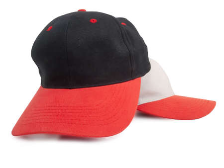 black and gray baseball caps isolated  on white backgroundの写真素材