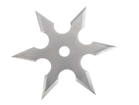 throwing blade star ninja Shuriken isolated on white 