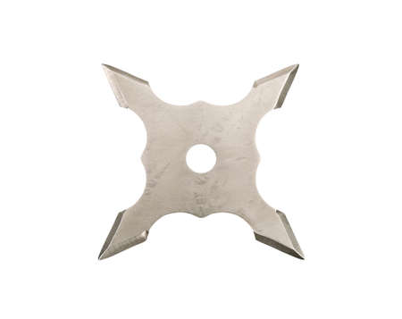 throwing star ninja Shuriken isolated on white backgroundの写真素材