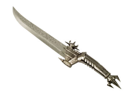futuristic dagger isolated on white の写真素材