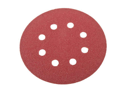 round sandpaper isolated on white の写真素材