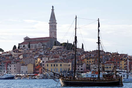 port of old town Rovinj, Croatiaの写真素材