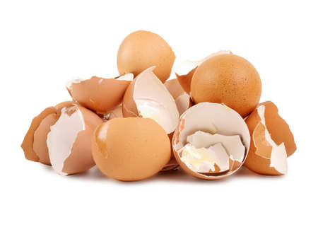 Heap of broken egg shells, studio shot