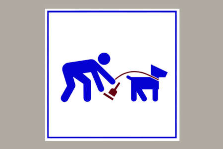 clean up after your dog sign, illustrationの写真素材