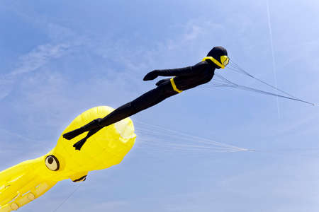 PEROJ, CROATIA - JUNE 24, 2017: First international  kite festival ''FLYin Fest'' on beach Martulina from June, 23--25, 2017.のeditorial素材