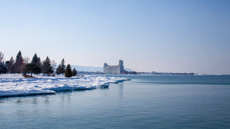 The Collingwood Terminals Limited is a huge old grain elevator that is decommissioned (abandoned), acting as a major landmark in town that can be seen from Blue Mountain. Will it be redeveloped?の写真素材