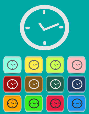 Watch. clock icon in flat styleのイラスト素材