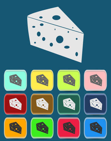 Cheese Icon with color variationsのイラスト素材