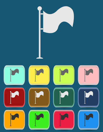 Flag Icon with color variationsのイラスト素材