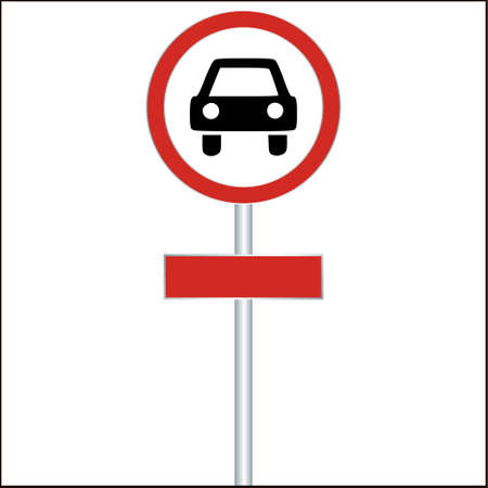 Red Sign with Car のイラスト素材