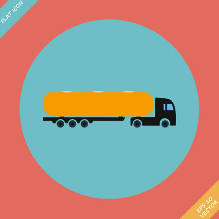 Icon trucks with tanks - vector illustration  Flat design elementのイラスト素材