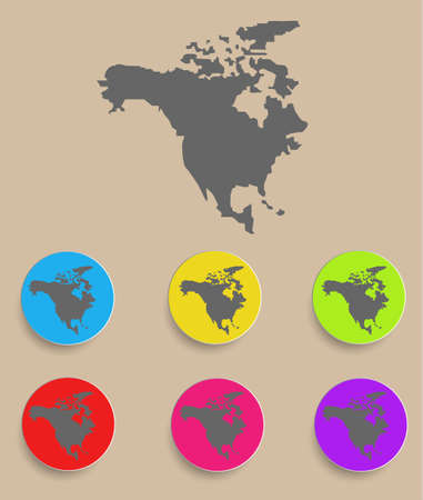 North America Map - icon isolated  Vector illustrationのイラスト素材