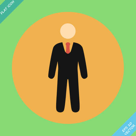 Businessman web icon - vector illustration  Flat design elementのイラスト素材