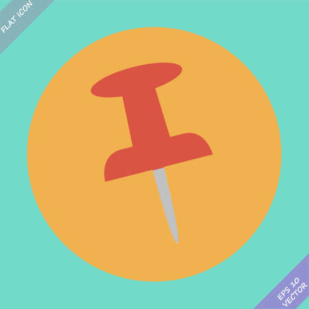 Push pin icon - vector illustration  Flat design elementのイラスト素材