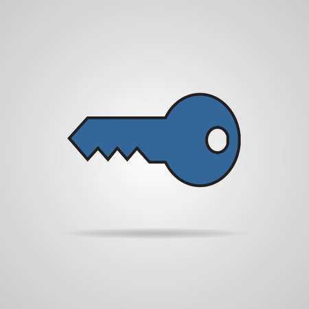 Key icon with shadow illustration  のイラスト素材