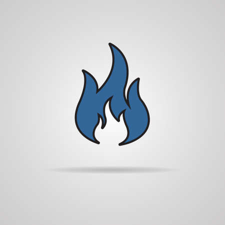 Fire icon with shadow - illustration  のイラスト素材